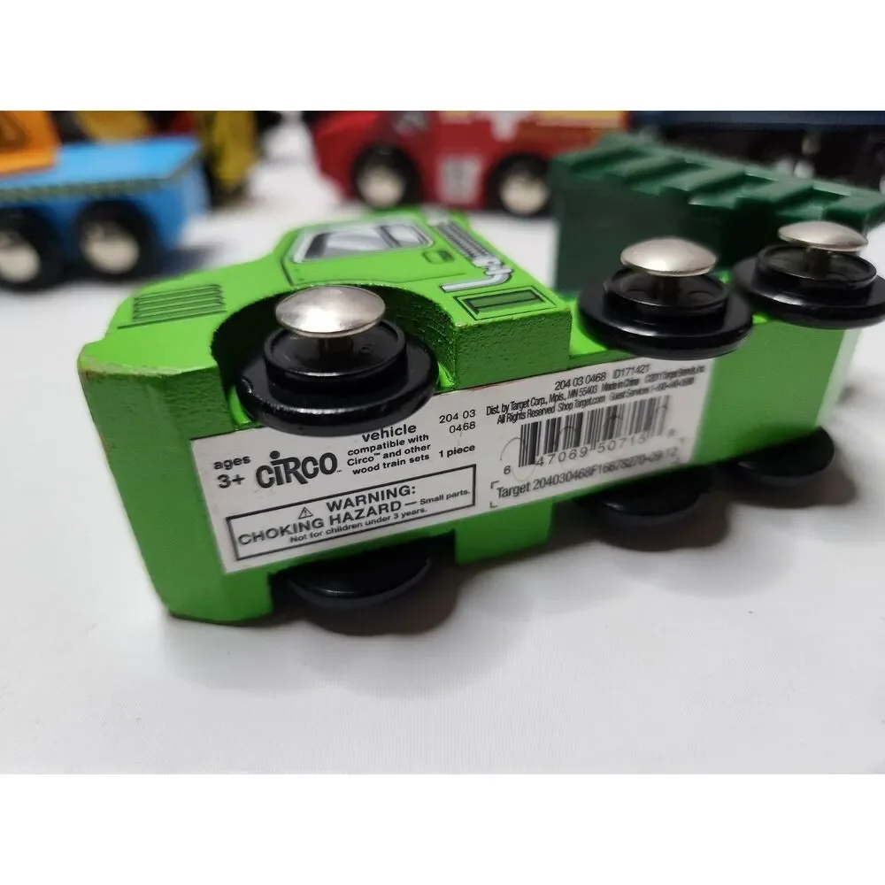 CIRCO Wooden Train & Vehicle Lot – Engines, Cars, Plane, Construction